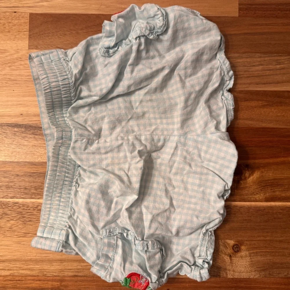 Gymboree Vintage 2006 Strawberry Gingham Shorts‎ Blue White 4T 240258447